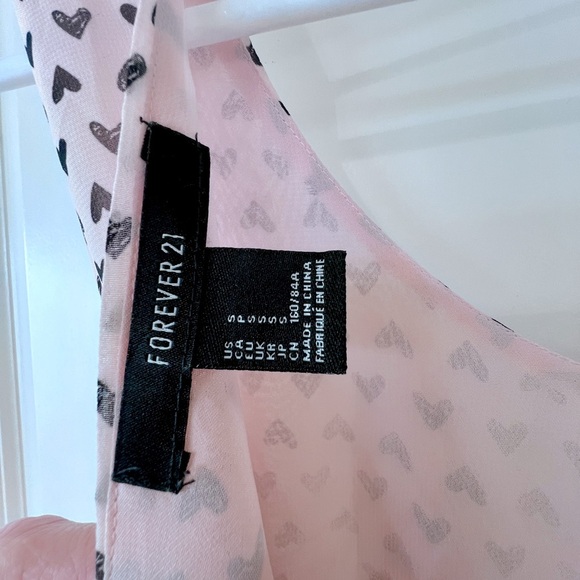 Forever 21 Pink and Black heart Casual Mini Sundress - Picture 5 of 5
